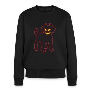 Halloween Devil Dog Demonic Puppy Glowing - Women's Premium Organic Jumper - black - Front - Julia (174cm)