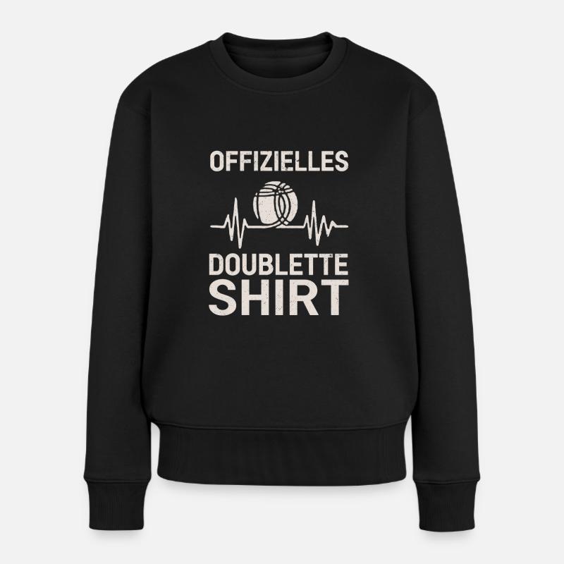 Boule Spiel Petanque Crossboule - Frauen Premium Bio Pullover - Schwarz