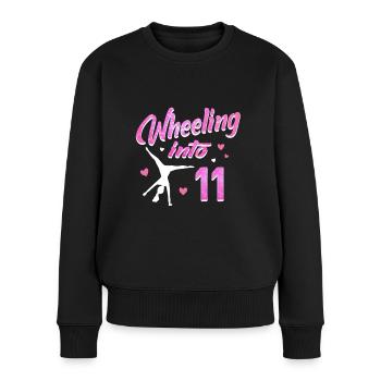 Cartwheel fille gymnastique d’anniversaire - Pull Premium bio Femme - noir - Devant - Julia (174cm)