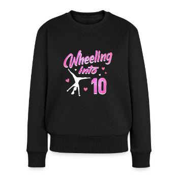 Cartwheel fille gymnastique d’anniversaire - Pull Premium bio Femme - noir - Devant - Julia (174cm)