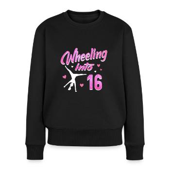 Cartwheel fille gymnastique d’anniversaire - Pull Premium bio Femme - noir - Devant - Julia (174cm)