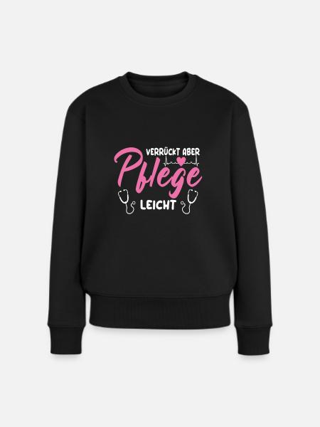 Altenpflegerin Krankenpflegerin Pflegerin Herz EKG - Frauen Premium Bio Pullover - Schwarz