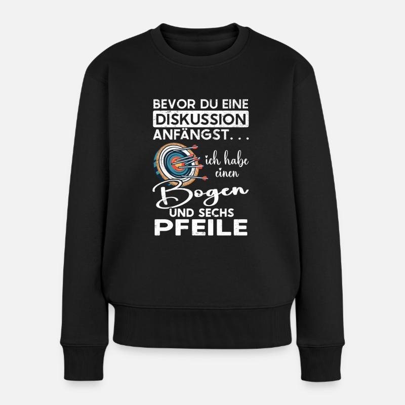 Bogenschütze Bogenschießen Pfeil und Bogen - Frauen Premium Bio Pullover - Schwarz