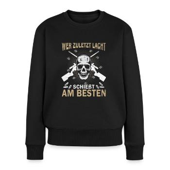 Sportschießen Schießsport Sportschütze - Frauen Premium Bio Pullover - Schwarz - Vorne - Julia (174cm)