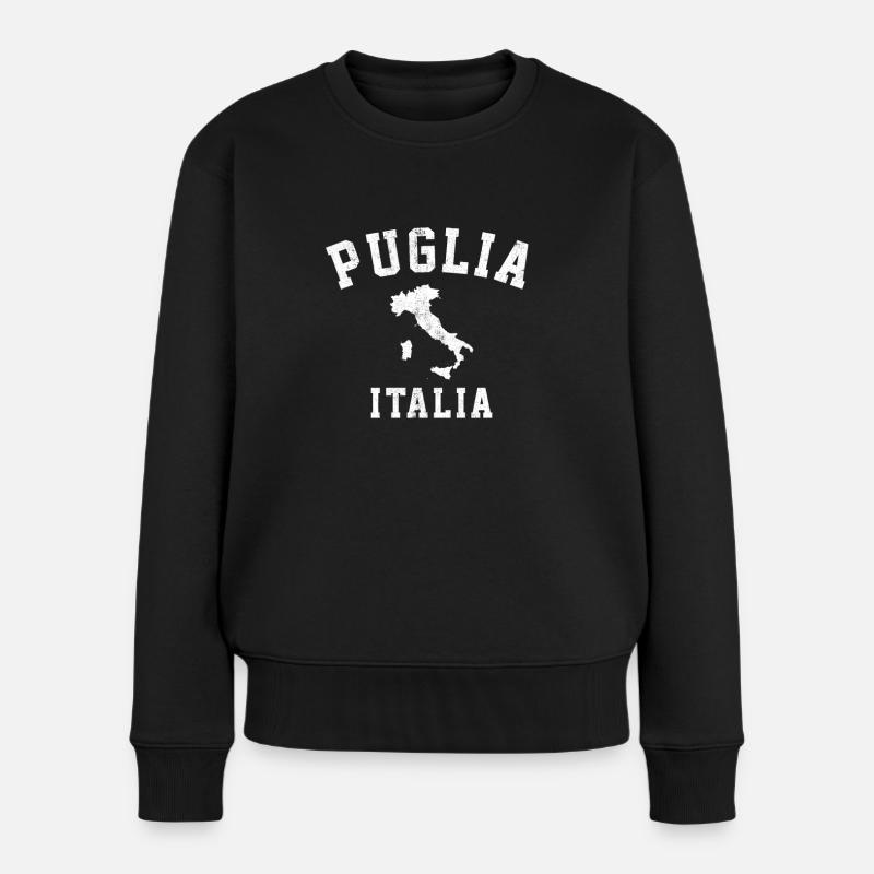 Puglia Italia Italy - Frauen Premium Bio Pullover - Schwarz
