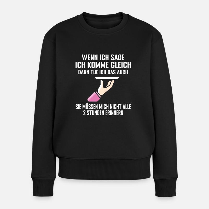 Kellnerin Bedienung - Frauen Premium Bio Pullover - Schwarz