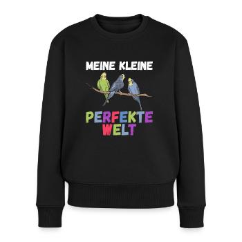 Budgerigar Welli Amateur d’oiseaux Perruches - Pull Premium bio Femme - noir - Devant - Julia (174cm)