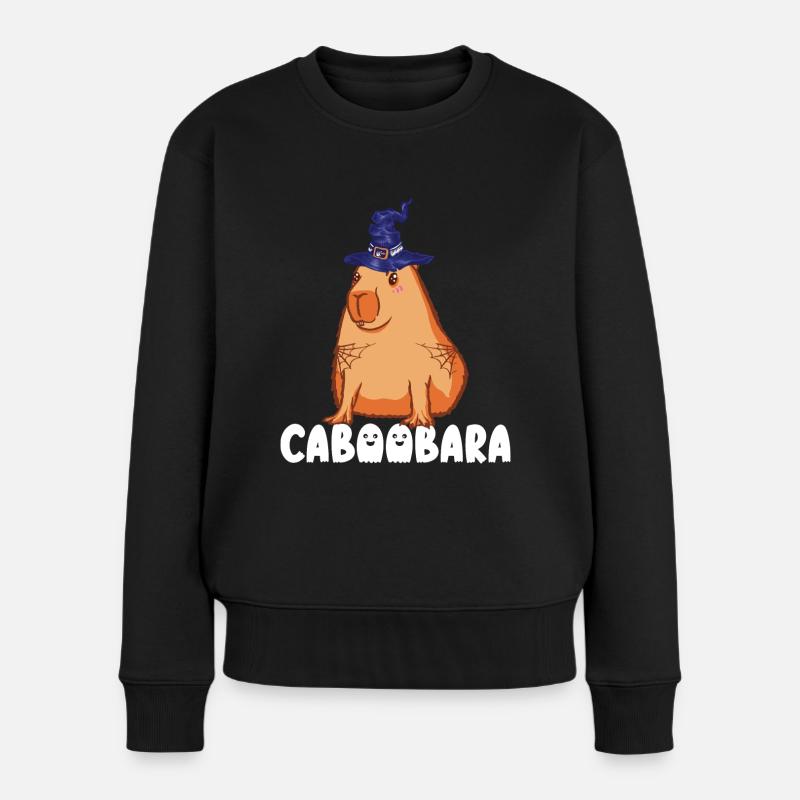 Caboobara Capybara Halloween - Frauen Premium Bio Pullover - Schwarz