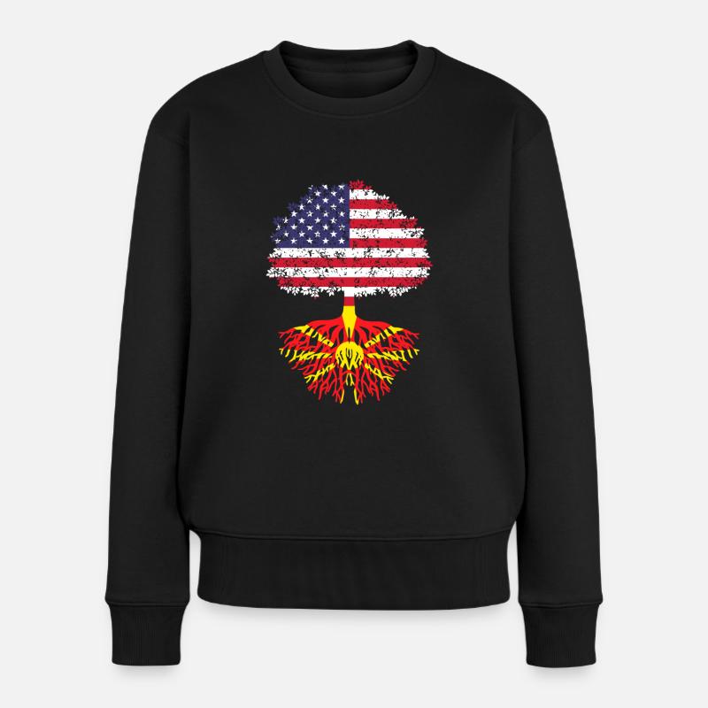 Macédoine drapeau américain, arbre macédoine - Pull Premium bio Femme - noir