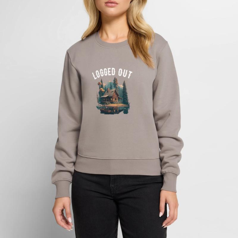 Déconnecté Camping Cabane Mountain Déconnecté Pull Premium bio Femme
