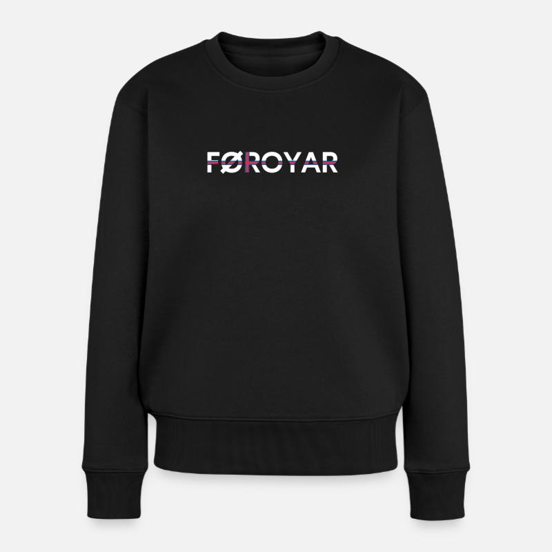 faroe islands, flag faroe islands - Frauen Premium Bio Pullover - Schwarz