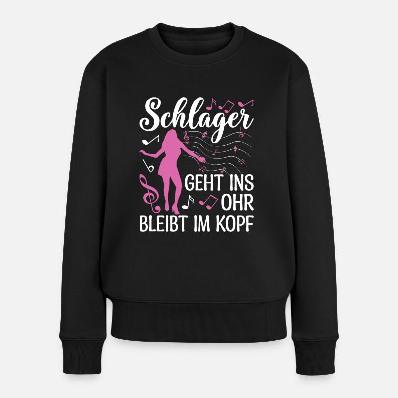 Schlager Schlagermusik Schlagerparty - Frauen Premium Bio Pullover - Schwarz