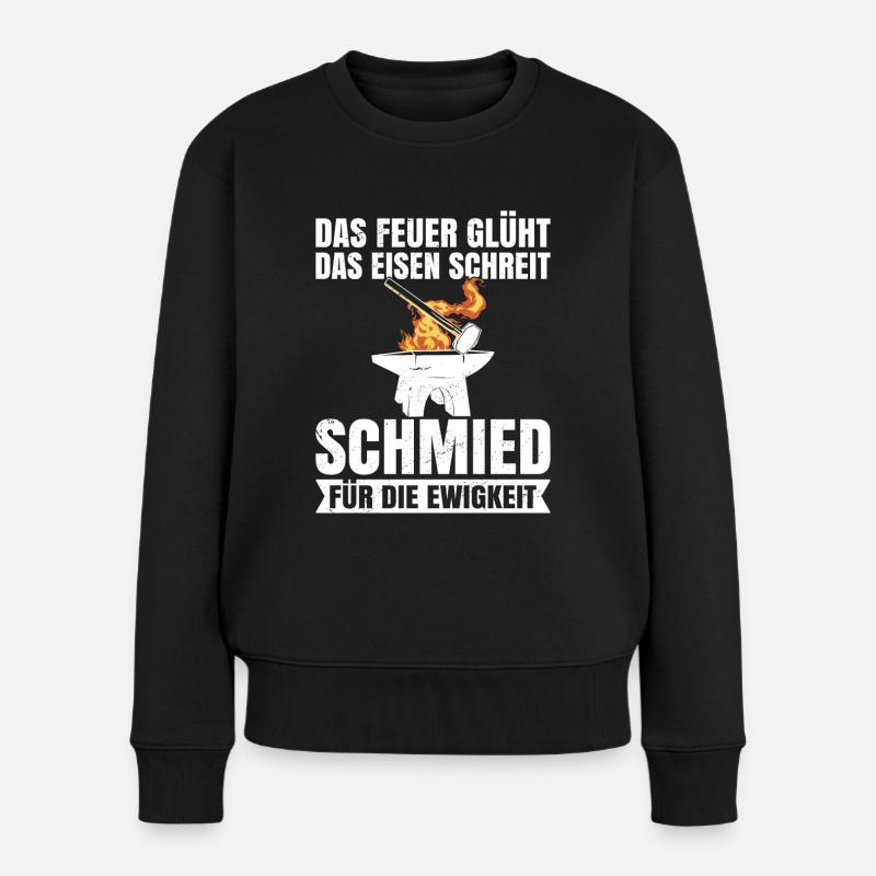 Schmied - Frauen Premium Bio Pullover - Schwarz