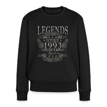oktober 1993 Jahrestag oktober 1993 oktober - Frauen Premium Bio Pullover - Schwarz - Vorne - Julia (174cm)