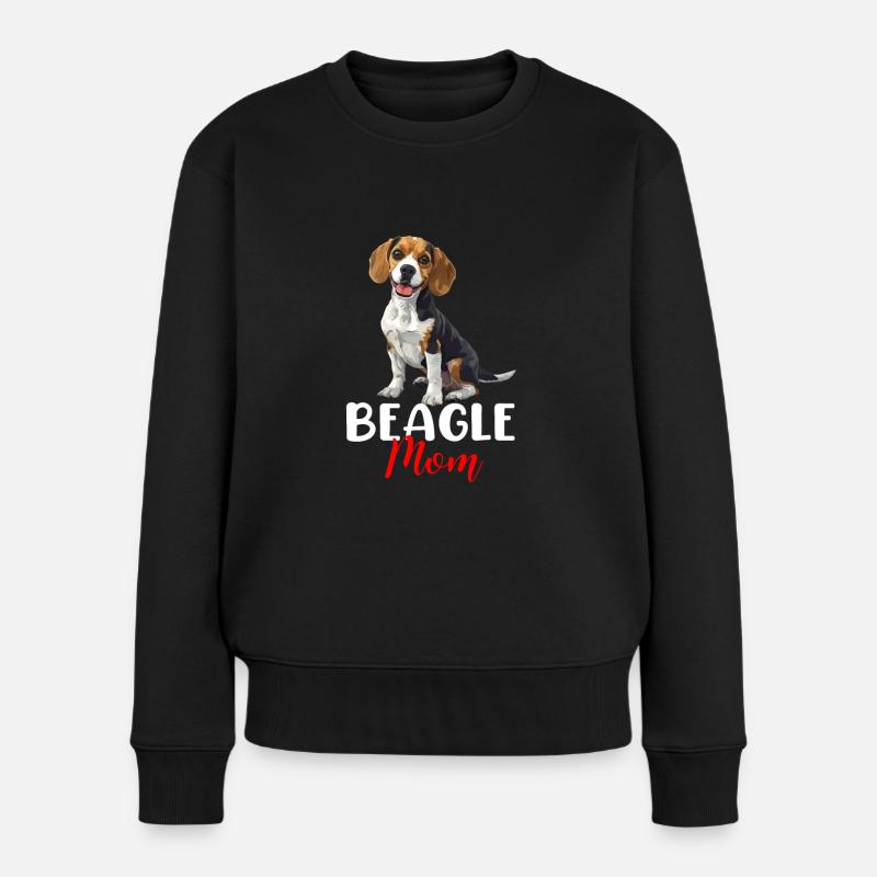 beagle mom beagle - Frauen Premium Bio Pullover - Schwarz
