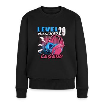 Level 29 Unlocked Funny Video Game Maker 29. - Women's Premium Organic Jumper - black - Front - Julia (174cm)