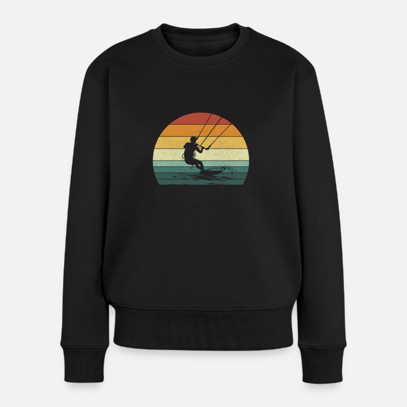 Kitesurfing kiteboarding lover - Frauen Premium Bio Pullover - Schwarz