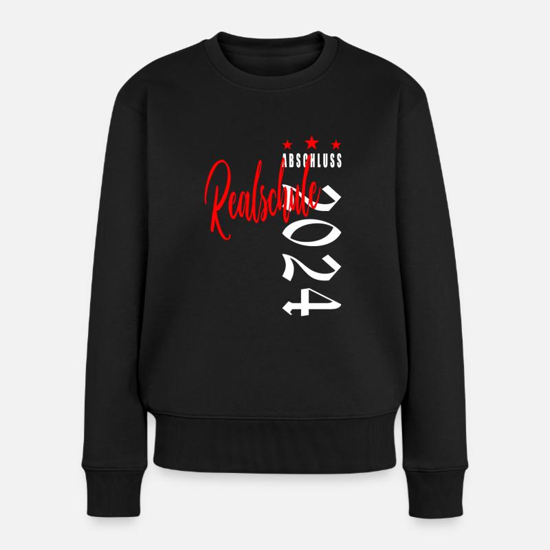 Realschule Abschluss 2024 Realschulabschluss 2024 - Frauen Premium Bio Pullover - Schwarz