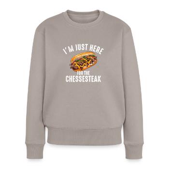 Philly Cheesesteak apparel - Women's Premium Organic Jumper - taupe - Front - Julia (174cm)