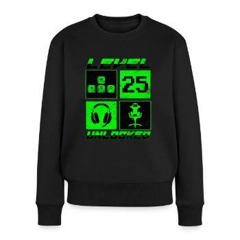 25. Geburtstag Level 25 unlocked - Frauen Premium Bio Pullover - Schwarz - Vorne - Julia (174cm)