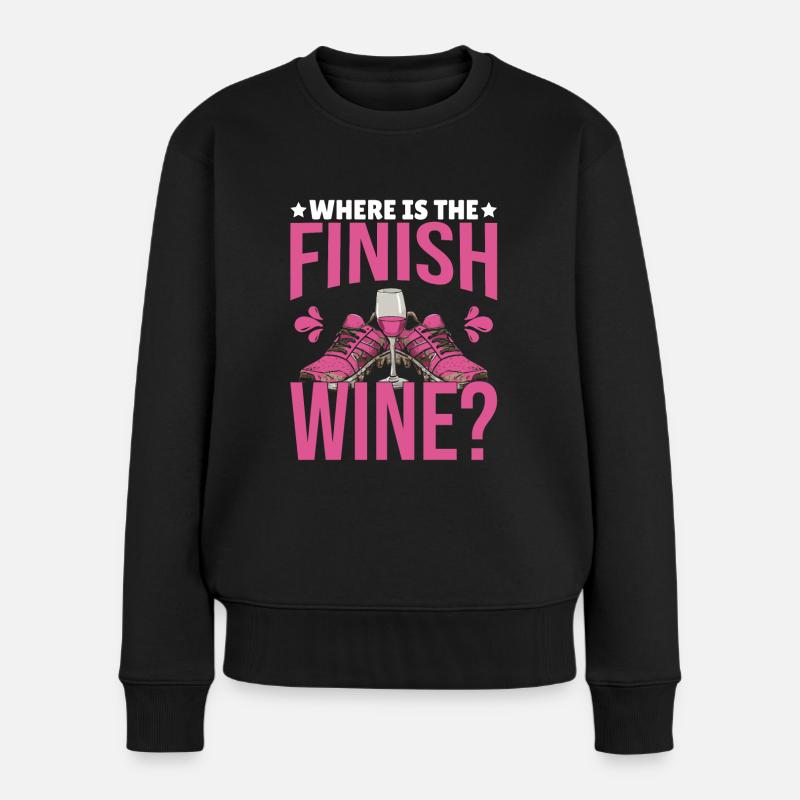 mud running mud run girl - Frauen Premium Bio Pullover - Schwarz