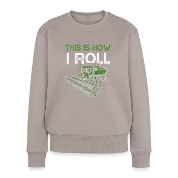 Farming combine farmer Harvester Driver - Frauen Premium Bio Pullover - Taupe - Vorne - Julia (174cm)