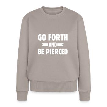 Body piercer - Frauen Premium Bio Pullover - Taupe - Vorne - Julia (174cm)