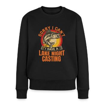 Walleye Fishing - Women's Premium Organic Jumper - black - Front - Julia (174cm)