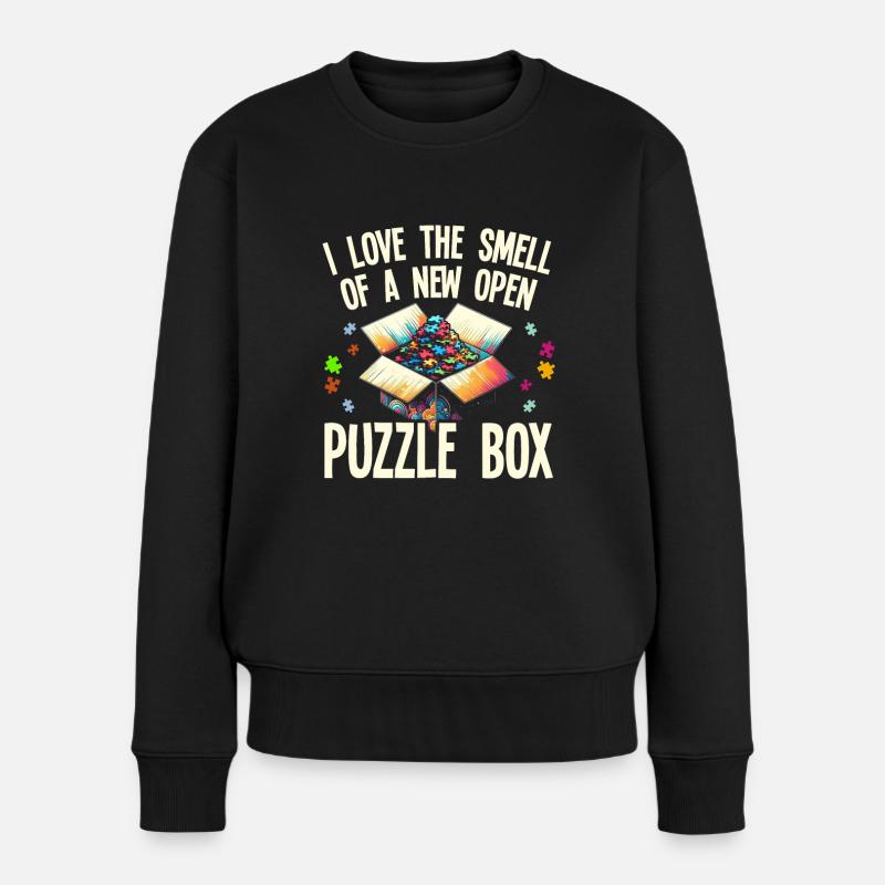 Jigsaw Puzzle - Frauen Premium Bio Pullover - Schwarz