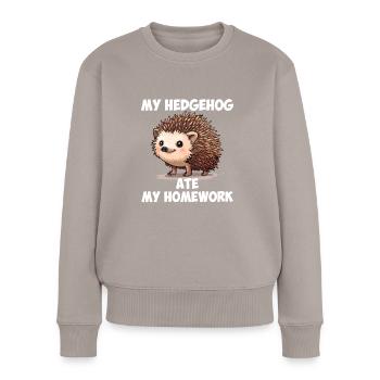 Hedgehugs Cute Hedgehog - Frauen Premium Bio Pullover - Taupe - Vorne - Julia (174cm)