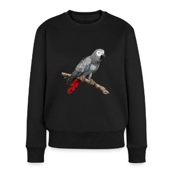 african grey parrot - Frauen Premium Bio Pullover - Schwarz - Vorne - Julia (174cm)