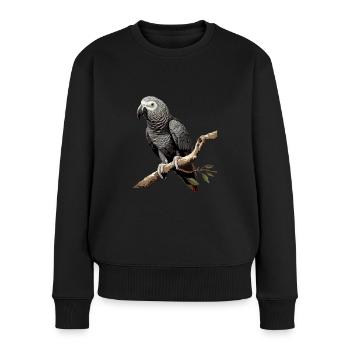 african grey parrot - Frauen Premium Bio Pullover - Schwarz - Vorne - Julia (174cm)