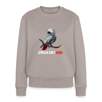 african grey parrot - Frauen Premium Bio Pullover - Taupe - Vorne - Julia (174cm)