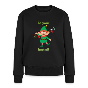 Be your best elf - Frauen Premium Bio Pullover - Schwarz - Vorne - Julia (174cm)