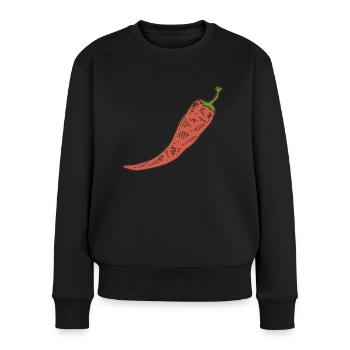 Chili Pepperoni spicy spicy - Women's Premium Organic Jumper - black - Front - Julia (174cm)