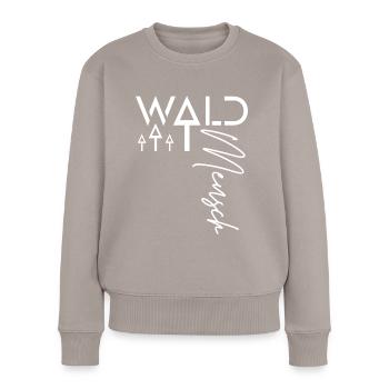 Waldmensch - Frauen Premium Bio Pullover - Taupe - Vorne - Julia (174cm)