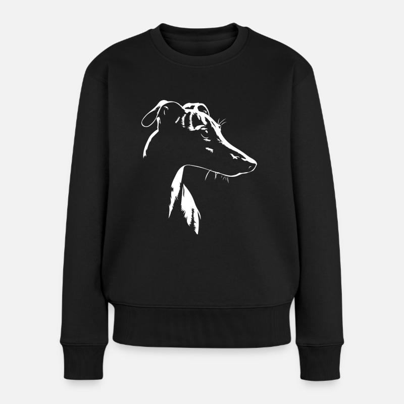 Whippet Silhouette Windhunde Hund Hunde Wilsigns - Frauen Premium Bio Pullover - Schwarz