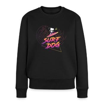 Peanuts Snoopy Surf Dog Chien Woodstock - Pull Premium bio Femme - noir - Devant - Julia (174cm)
