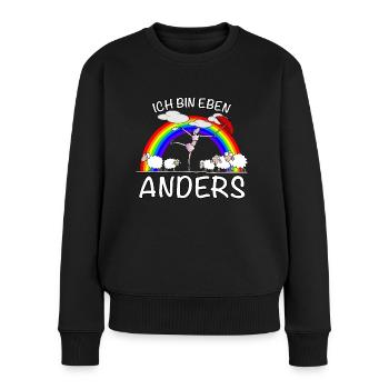 Ich bin anders - Frauen Premium Bio Pullover - Schwarz - Vorne - Julia (174cm)