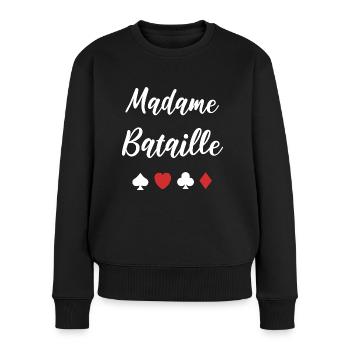 Bataille - Pull Premium bio Femme - noir - Devant - Julia (174cm)