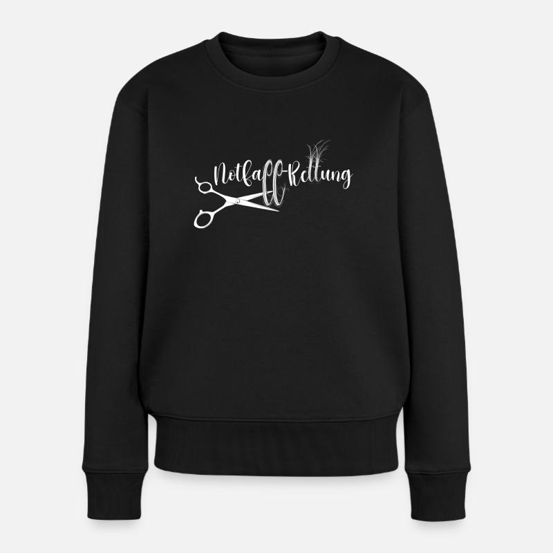 Notfall-Rettung Friseur - Frauen Premium Bio Pullover - Schwarz