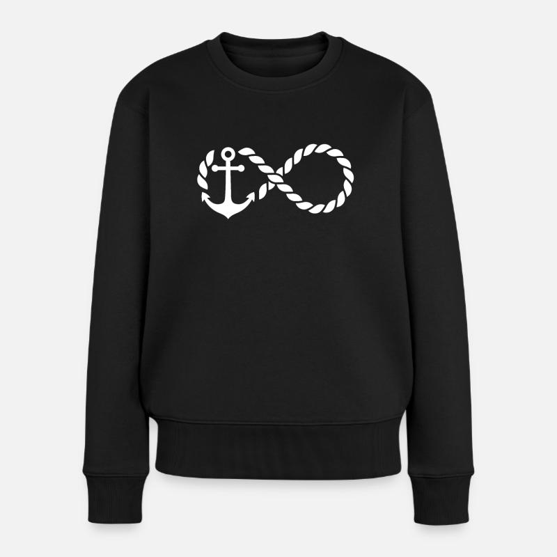 Anker Maritime Meer Segeln - Frauen Premium Bio Pullover - Schwarz