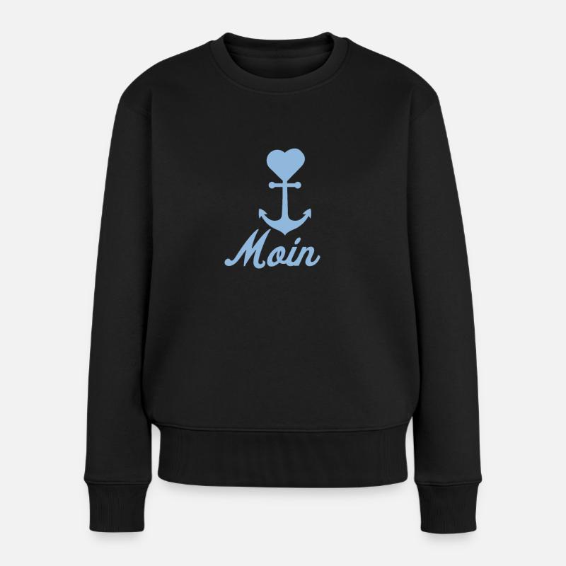 Anker Maritime Meer Segeln - Frauen Premium Bio Pullover - Schwarz