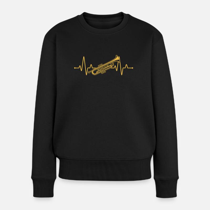 Trompete Trompetenspieler Trompeter - Frauen Premium Bio Pullover - Schwarz