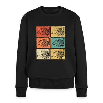 French horn French horn player French hornist - Women's Premium Organic Jumper - black - Front - Julia (174cm)