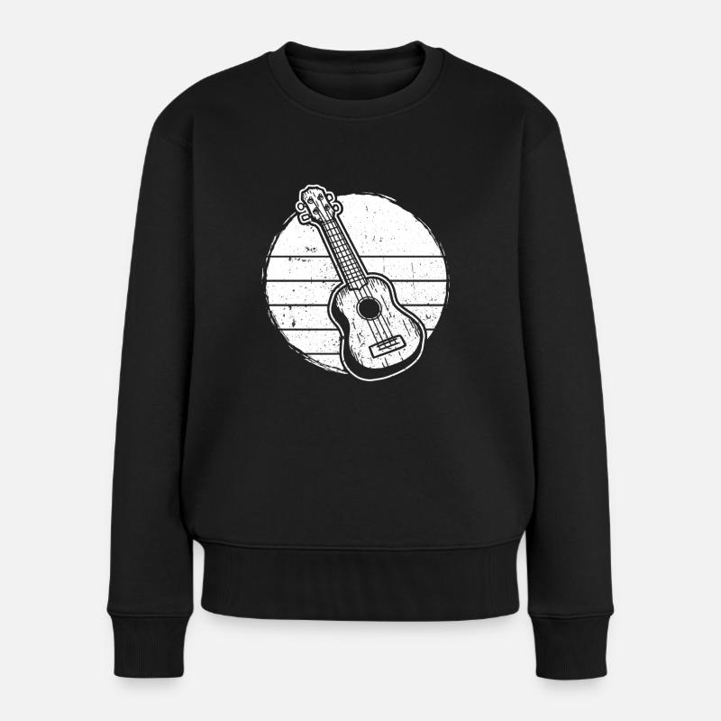 Ukulele Ukulele-Spieler Ukulelist - Frauen Premium Bio Pullover - Schwarz