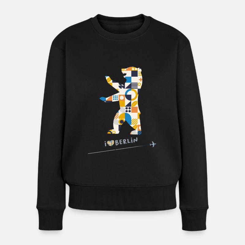 Berliner Bär Berlin - Frauen Premium Bio Pullover - Schwarz
