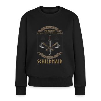 Schildmaid Keine Prinzessin Wikinge - Frauen Premium Bio Pullover - Schwarz - Vorne - Julia (174cm)