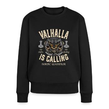 Valhalla is Calling - Women's Premium Organic Jumper - black - Front - Julia (174cm)