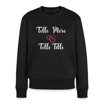 Telle mère telle fille - Pull Premium bio Femme - noir - Devant - Julia (174cm)